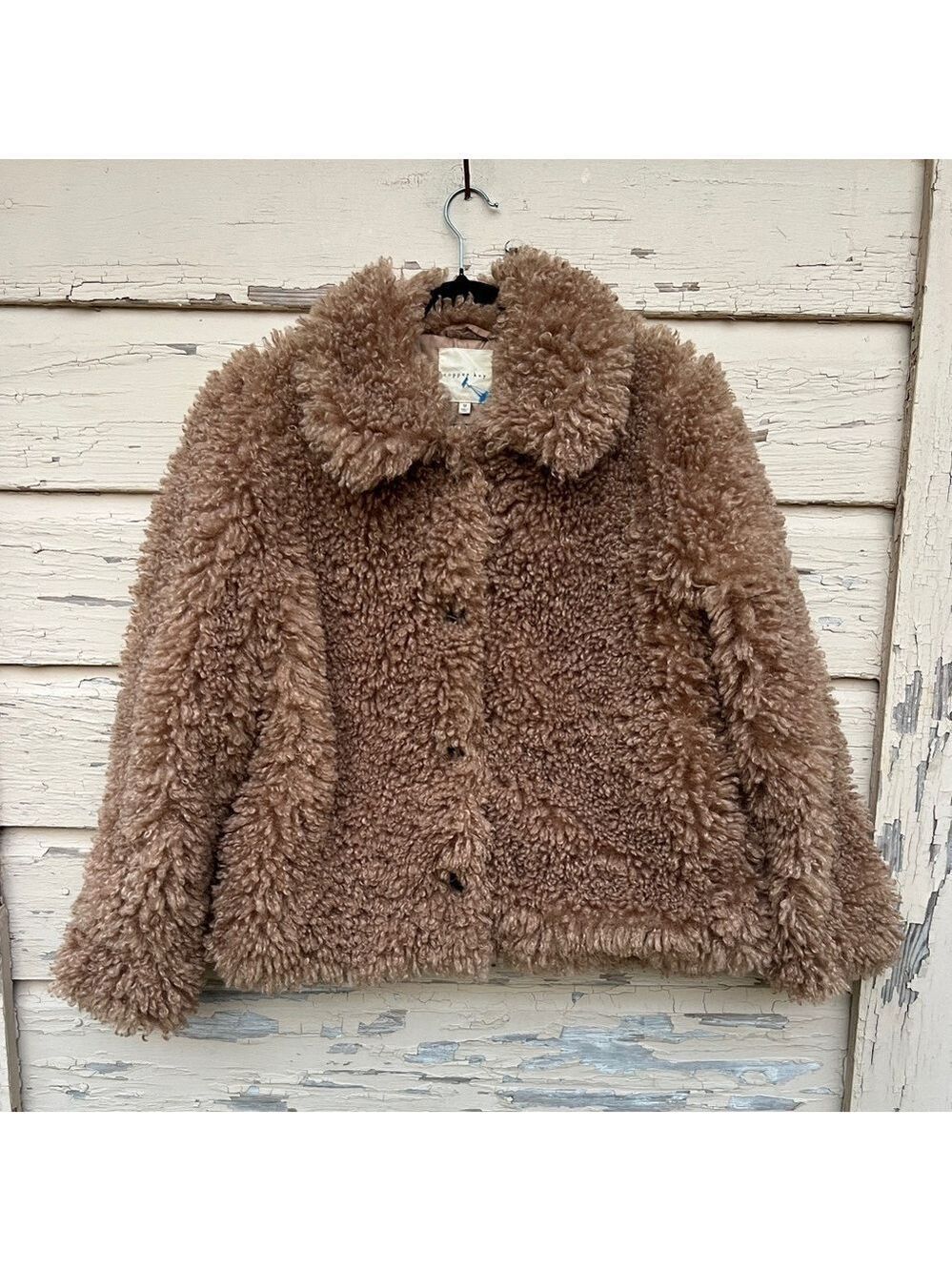 Copper Key Cozy Cropped Fall Winter Teddy Bear Jacket Coat Medium